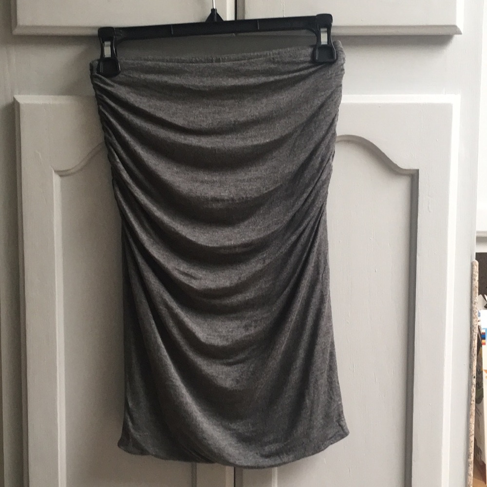 Ruched body con gray aerie skirt